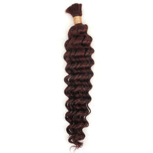 Load image into Gallery viewer, Burgundy Deep Wave Bulk Human Hair Extensions