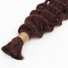 Load image into Gallery viewer, Burgundy Deep Wave Bulk Human Hair Extensions