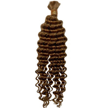Load image into Gallery viewer, Honey Blonde Deep Wave Bulk Human Hair Extensions