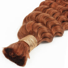 Load image into Gallery viewer, Copper Deep Wave Bulk Human Braiding Hair